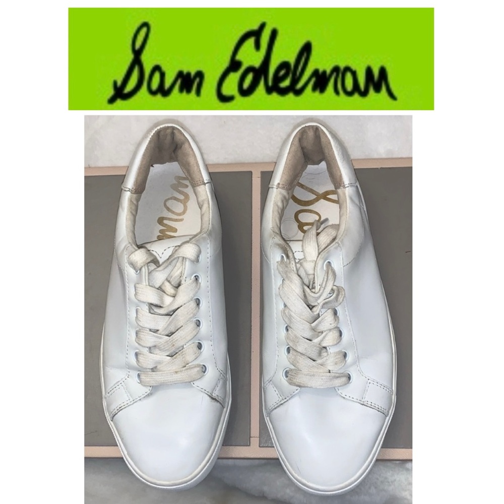 🇺🇸 Sam Edelman White Leather ETHYL Sneakers 8.5